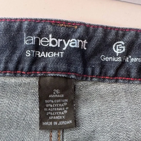 Lane Bryant Genius Fit Straight Jeans 26W Average Dark Wash Stretch Plus Size - Picture 12 of 13